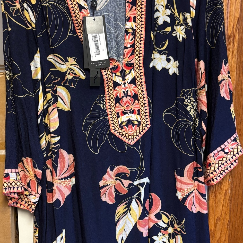 Women’s Navy Floral Swim Cover-Up Dress